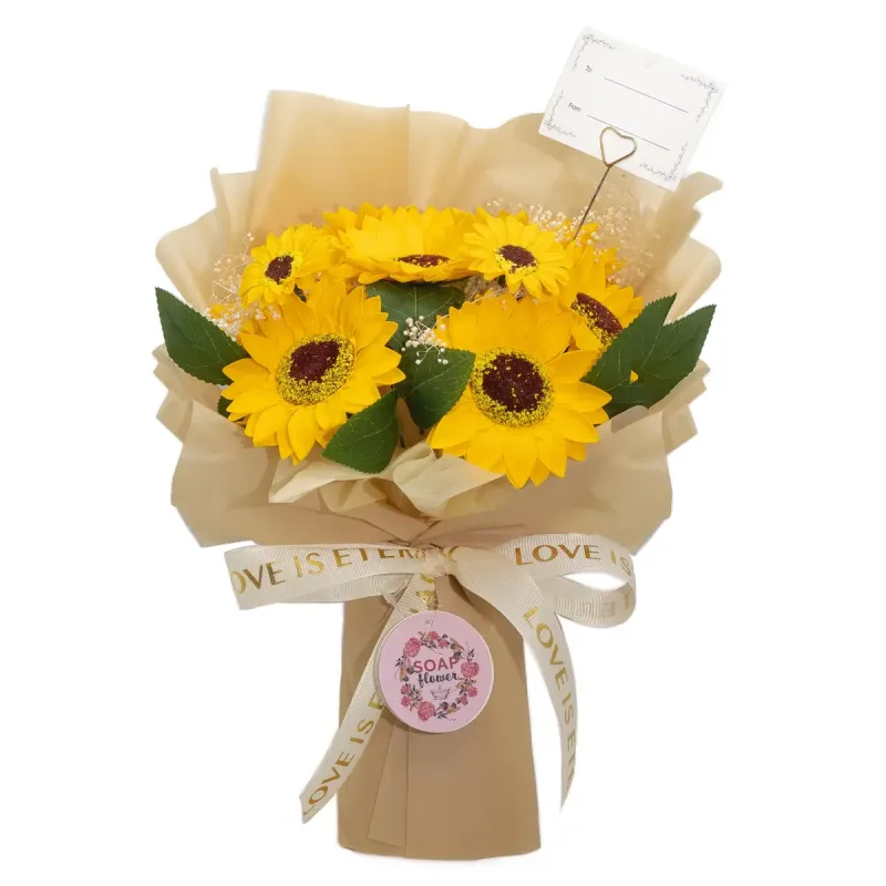 Ramo grande de girasoles - El amor es eterno - Tarjeta de regalo