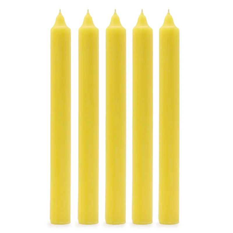 Velas a Granel de Color Sólido - Limón Rústico - Paquete de 10