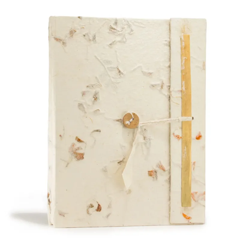 Cuaderno de flores mixtas de Lokta grande (21x15cm) - 45 hojas - incluye marcador