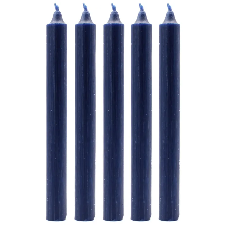 Velas a granel color sólido – azul marino rústico - Paquete de 10