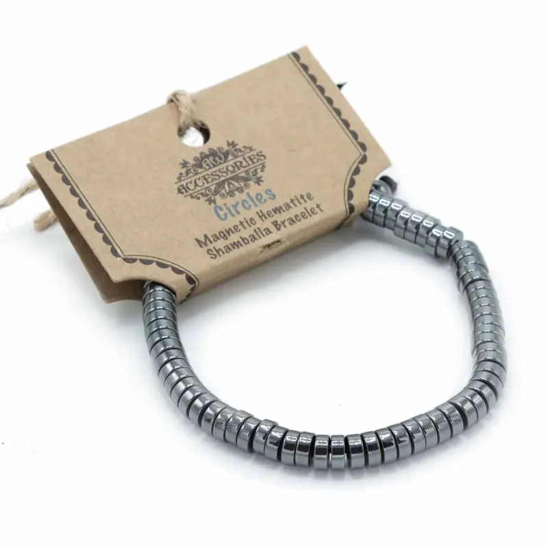 Pulsera Magnética Shamballa de Hematita - Círculos