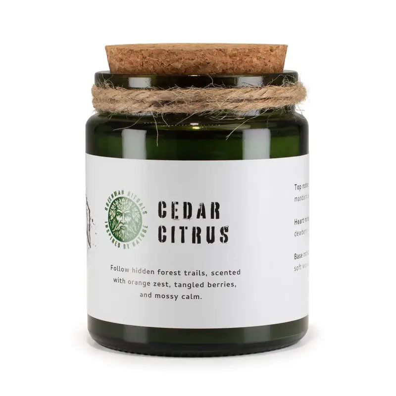 Vela de soja Greenman Woodwick - Cedro y Cítricos