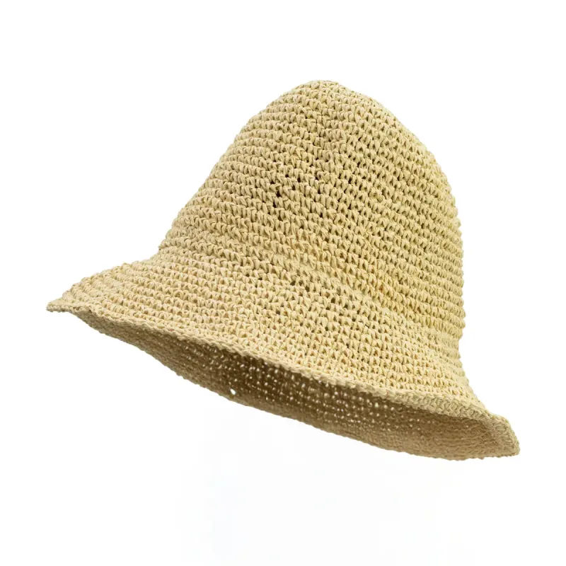 Sombrero de paja tipo floppy para el sol - beige natural