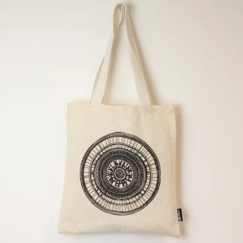 Nomad Sari Icónico Básico Bolso Tote - Mandala Urbana - Natural 4oz