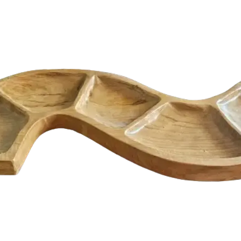 Cuenco de Madera Teca - Forma de serpiente (aprox. 55cm)