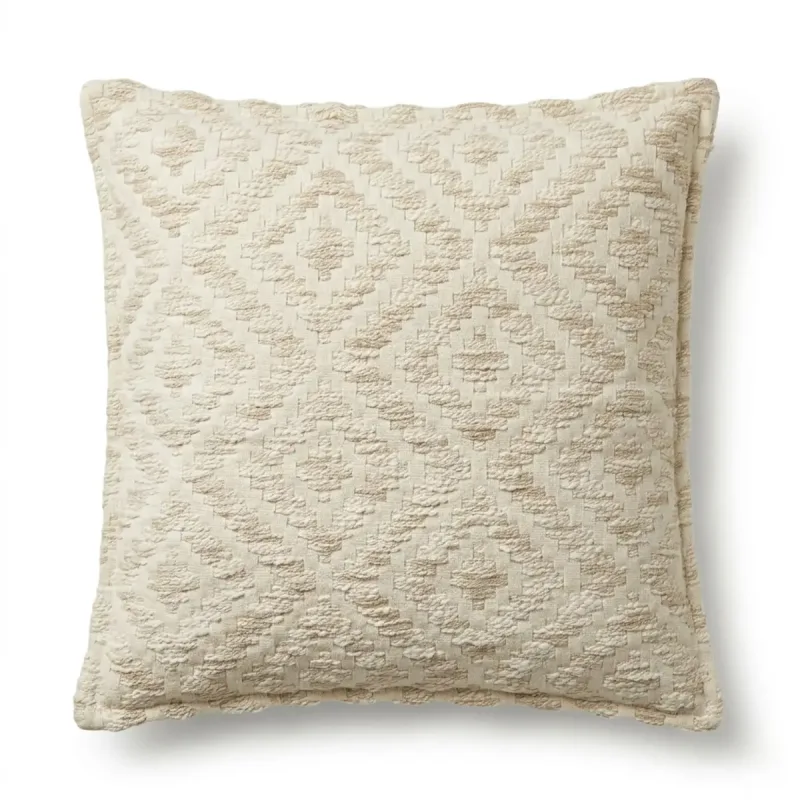Funda de cojín clásica - Geo crema neutra - 45x45 cm