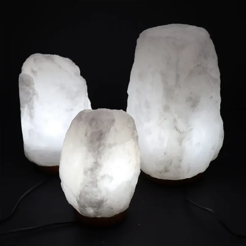 Lámpara de Sal del Himalaya de Cristal de Roca - & Base apx 3-5kg