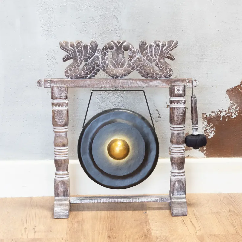 Pequeño Gong de Meditación con Soporte - 25cm - Negro