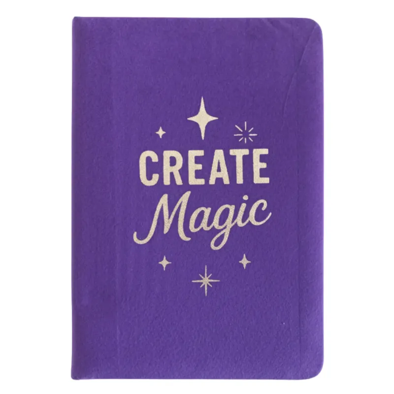 Cuaderno de terciopelo morado - 80 páginas - Crea magia