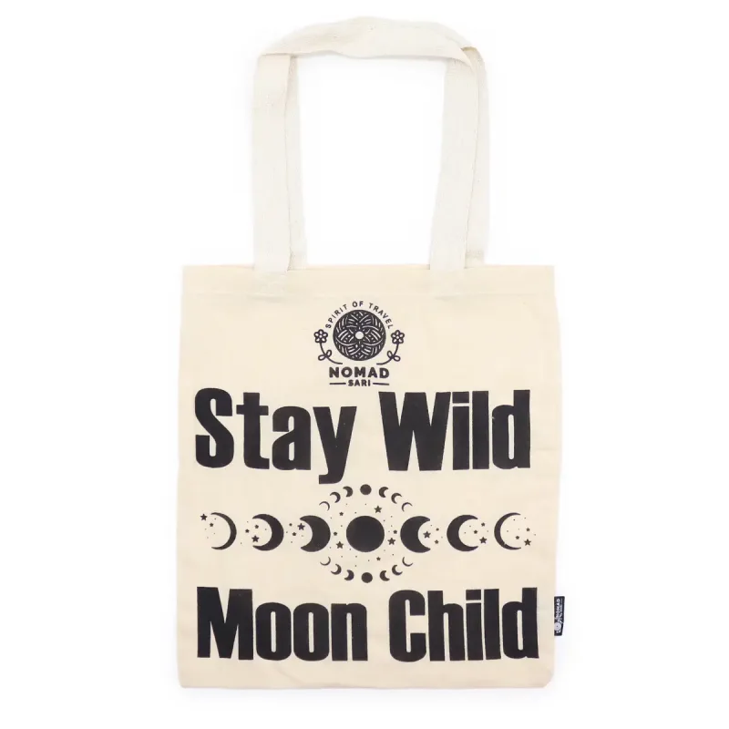 Bolso Básico Icónico  - Mantente salvaje, Niño con ánimo - (40x36cm) - Natural 4oz