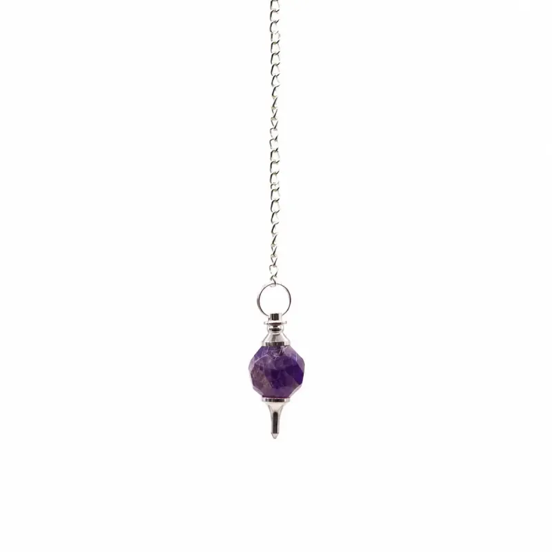Facted Gemstone Pendulum - Amethyst