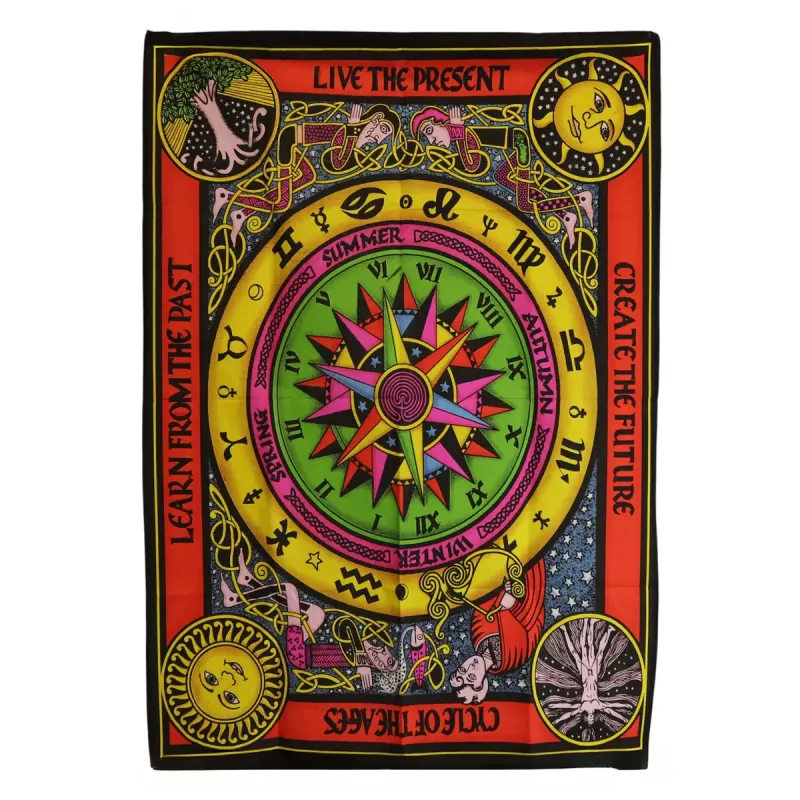 Arte de pared de algodón (70x110cm) - Círculo de la Vida