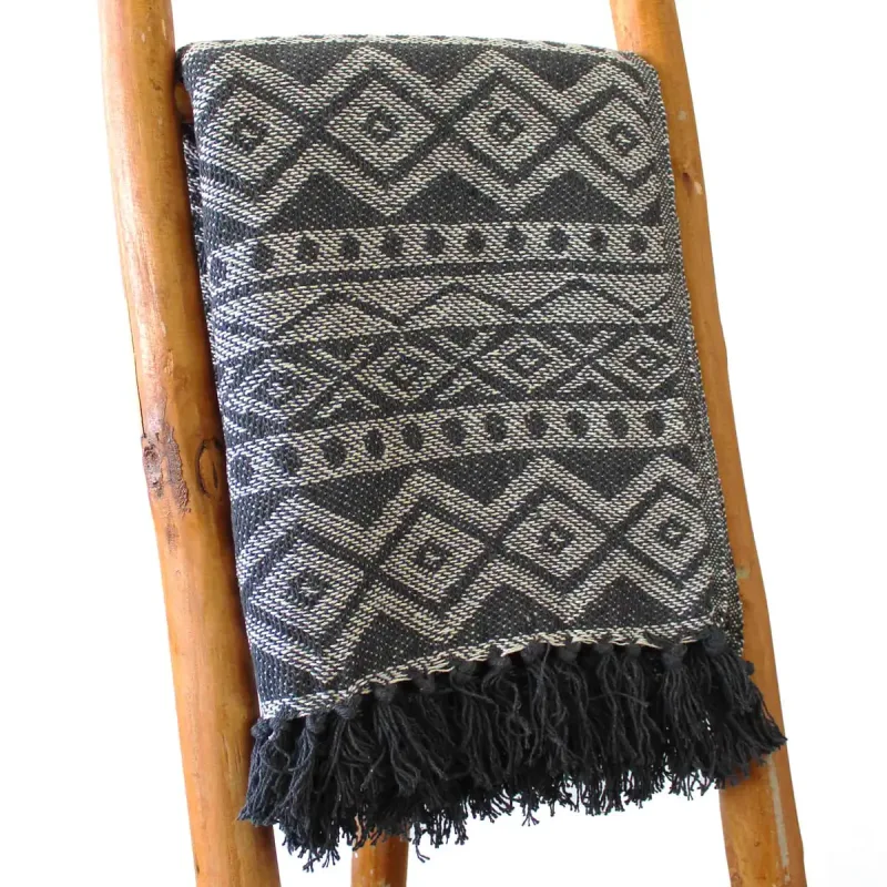 Mantas Boho Confort - Gris Geométrico