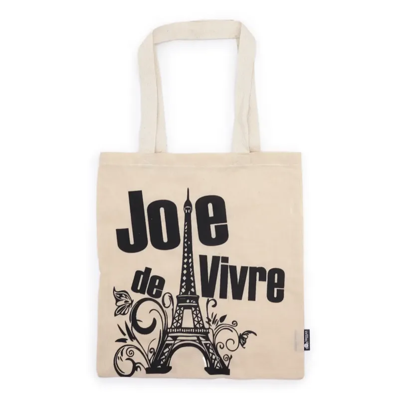 Bolso Básico Icónico - Alegría de vivir - (40x36 cm) - Algodón Natural 4 oz