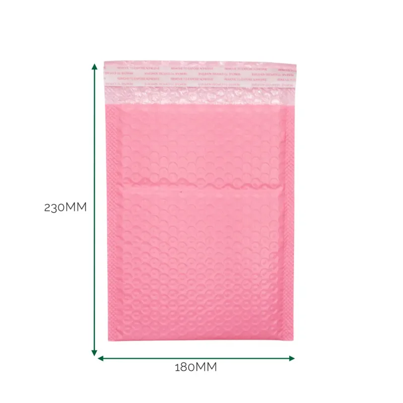 Sobre de burbuja de polietileno rosa (180x230+40mm)