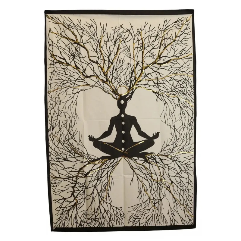 Arte de pared de algodón (70x110cm) - Conexión Tierra-Chakra
