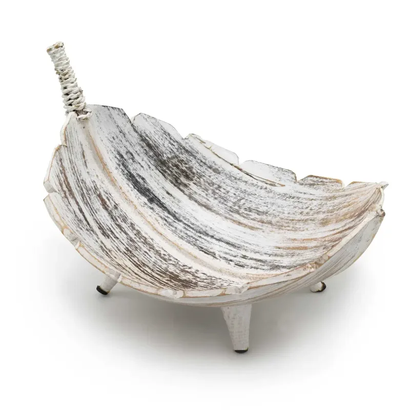 Frutero Grande de Hoja de Coco - Acabado Blanco