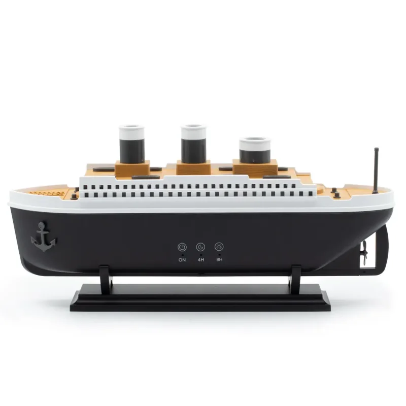 Difusor de aromas con efecto de modelo de barco y LED que cambia de color