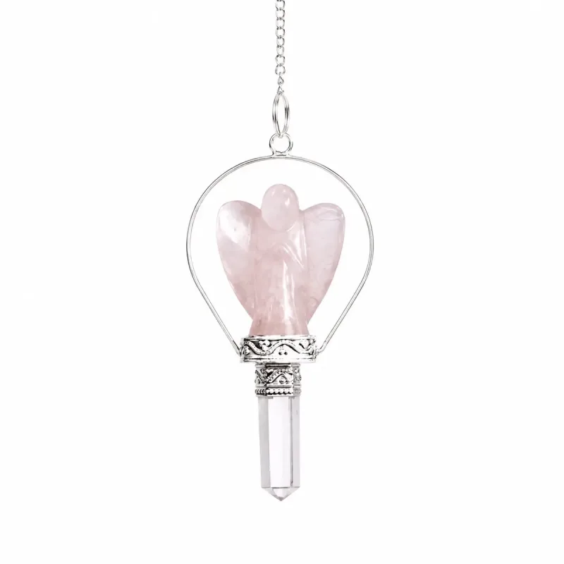 Péndulo ángel cuarzo rosa