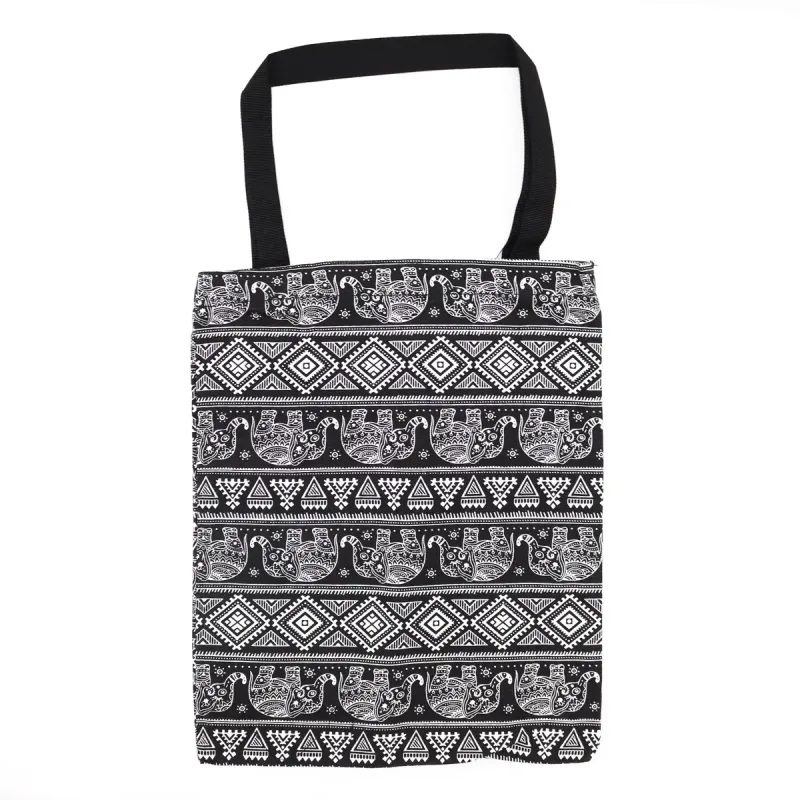 Bolsa Tote Clásica con Cremallera (Motivo Elefantes) 40x34cm