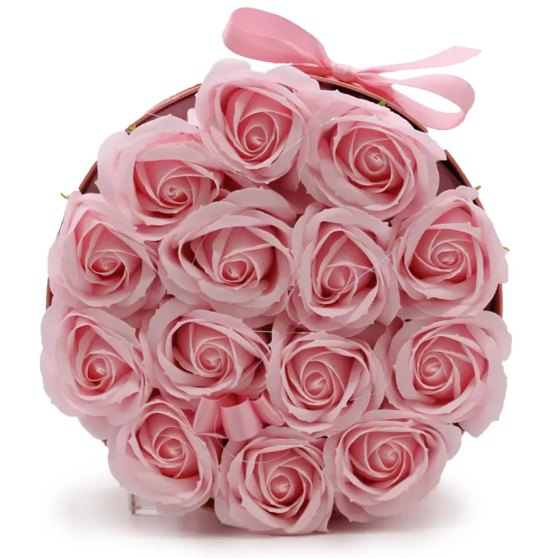 Caja de Regalo - Flor de Jabón  14 Rosas Rosas - ronda