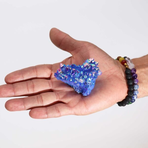 Cuarzo Natural Mejorado Mediano - Aura Aqua Halo Quartz (aprox 100-150gm 7-10cm) - Imagen 4
